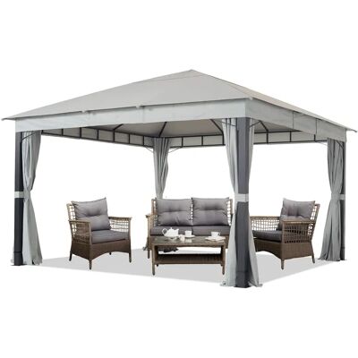 Toolport Garden Gazebo Sunset Premium - 4x4m - Waterproof - Modern Design Toolport Garden Gazebo Sunset Premium - 4x4m - Waterproof - Modern Design