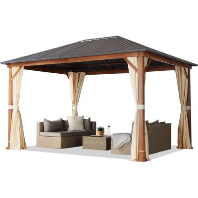 Gazebo da giardino Toolport 3x4m acciaio zincato champagne - Tipo di giardino Gazebo da giardino Toolport 3x4m acciaio zincato champagne - Tipo di giardino