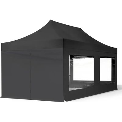 Tente pliante Toolport 3x6m Noir - Cadre en Acier, Imperméable - Publicité Tente pliante Toolport 3x6m Noir - Cadre en Acier, Imperméable - Publicité