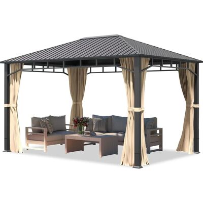Toolport Trädgårdspaviljong Hardtop Sunset Champagne 3x4m Vattentät Toolport Trädgårdspaviljong Hardtop Sunset Champagne 3x4m Vattentät