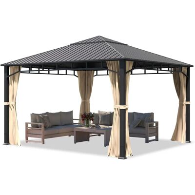 TOOLPORT Tuinpaviljoen 4x4m Champagne Waterdicht - Tuinpaviljoen TOOLPORT Tuinpaviljoen 4x4m Champagne Waterdicht - Tuinpaviljoen