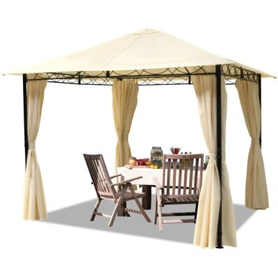 TENDAPRO Pavillon de jardin 3x3 m avec 4 panneaux - crème - Publicité TENDAPRO Pavillon de jardin 3x3 m avec 4 panneaux - crème - Publicité