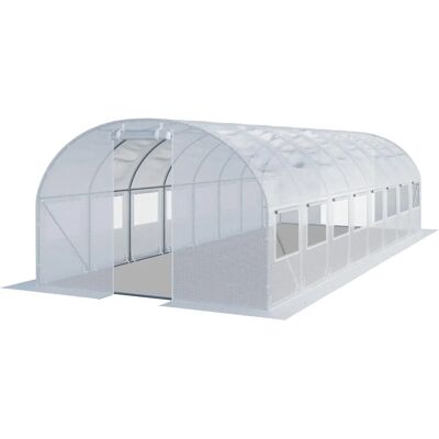 TOOLPORT Fehér 3x8m Polytunnel Greenhouse - Tartós & Könnyű Összeszerelni TOOLPORT Fehér 3x8m Polytunnel Greenhouse - Tartós & Könnyű Összeszerelni