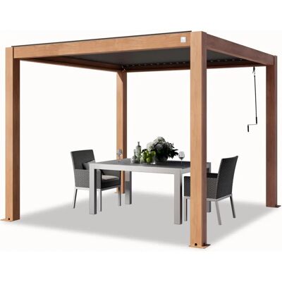 INTENT24 Carpasol Primeyard Pergola 3x3m Aluminium trälook tak INTENT24 Carpasol Primeyard Pergola 3x3m Aluminium trälook tak