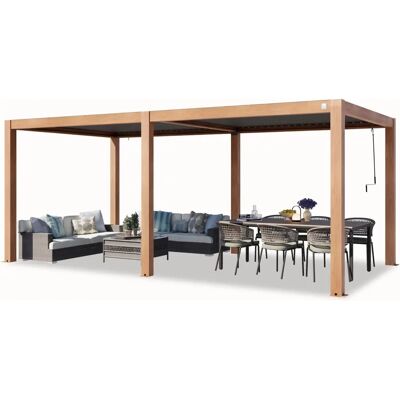 Intent24 Primeyard Pergola 3x6 m aluminium puukuvio - Pergola Intent24 Primeyard Pergola 3x6 m aluminium puukuvio - Pergola