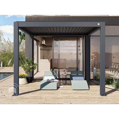 Toolport Primeyard Aluminum Pergola 3x3m - Adjustable Lamas Cover Toolport Primeyard Aluminum Pergola 3x3m - Adjustable Lamas Cover