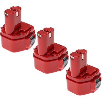 EXTENSILO 3x Batería para Makita - 3300mAh NiMH, 12V - Batería EXTENSILO 3x Batería para Makita - 3300mAh NiMH, 12V - Batería