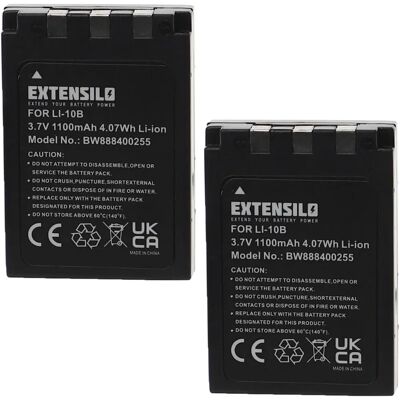 Batterie EXTENSILO pour Caméra Sanyo Xacti - 2x Li-Ion 1100mAh Batterie EXTENSILO pour Caméra Sanyo Xacti - 2x Li-Ion 1100mAh