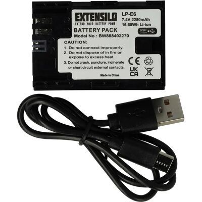 Batterie EXTENSILO pour poignée Canon - 2250mAh, USB-C Batterie EXTENSILO pour poignée Canon - 2250mAh, USB-C
