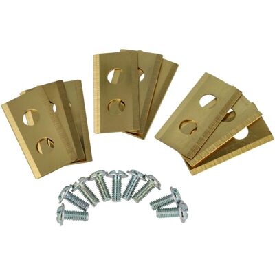vhbw 9x Replacement Blade - Compatible with MR400, MR1000 - Gold Steel Titan Coating vhbw 9x Replacement Blade - Compatible with MR400, MR1000 - Gold Steel Titan Coating