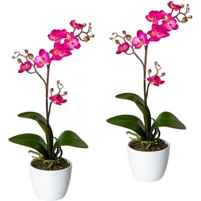 CREATIV GREEN Orchidee Phalaenopsis - 2 Pink Kunstpflanzen - 55cm CREATIV GREEN Orchidee Phalaenopsis - 2 Pink Kunstpflanzen - 55cm
