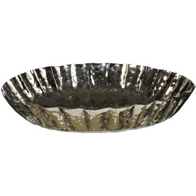 CREATIV DECO Silber Weihnachtsdeko Schale - Dekoschale mit Struktur-Rand CREATIV DECO Silber Weihnachtsdeko Schale - Dekoschale mit Struktur-Rand