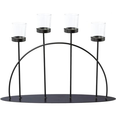 CREATIV DECO - Weihnachtsdeko Teelichthalter - Schwarz - 40x25x8 cm - Tealight Holder CREATIV DECO - Weihnachtsdeko Teelichthalter - Schwarz - 40x25x8 cm - Tealight Holder
