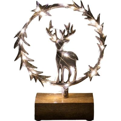 CREATIV DECO LUMEN Silbern Weihnachts Hirsch LED Dekoration 23cm CREATIV DECO LUMEN Silbern Weihnachts Hirsch LED Dekoration 23cm