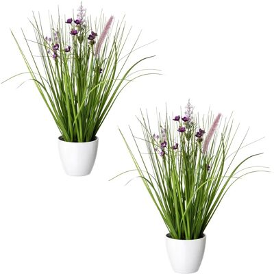 CREATIV GREEN - Blüten-Gras-Mix - Ø 10 cm, lila - Artificial plants CREATIV GREEN - Blüten-Gras-Mix - Ø 10 cm, lila - Artificial plants