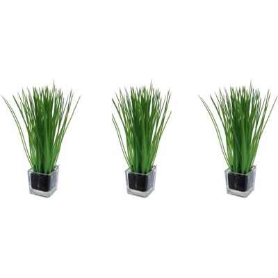 CREATIV GREEN Gras im Glas - Grün - 6 cm x 23 cm x 6 cm - 3 St. - artificial grass CREATIV GREEN Gras im Glas - Grün - 6 cm x 23 cm x 6 cm - 3 St. - artificial grass