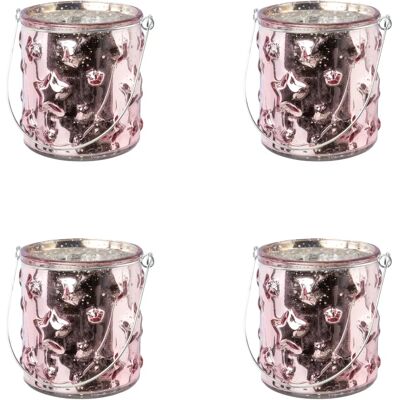 CREATIV DECO - Weihnachtsdeko Kerzenhalter - Rosa CREATIV DECO - Weihnachtsdeko Kerzenhalter - Rosa