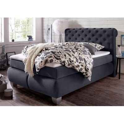 HAPO Boxspringbett - 200x200cm, 7-Zonen-Tonnentaschen-Federkern, Grau HAPO Boxspringbett - 200x200cm, 7-Zonen-Tonnentaschen-Federkern, Grau