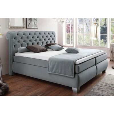 HAPO Boxspringbett - 7-Zonen-Tonnentaschen-Federkernmatratze - Samtstoff HAPO Boxspringbett - 7-Zonen-Tonnentaschen-Federkernmatratze - Samtstoff