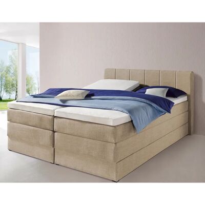 HAPO Beige Boxspringbett - 160x200cm, 7-Zonen-Matratze HAPO Beige Boxspringbett - 160x200cm, 7-Zonen-Matratze