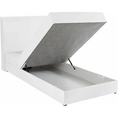 HAPO Boxspringbett - 100x200cm, Weiß, Bonell-Federung, Stauraum HAPO Boxspringbett - 100x200cm, Weiß, Bonell-Federung, Stauraum