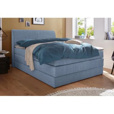 HAPO Blau Boxspringbett - Stauraum, Polstert Kopfteil, 140x200cm HAPO Blau Boxspringbett - Stauraum, Polstert Kopfteil, 140x200cm