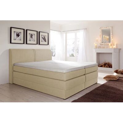 HAPO Beiges Boxspringbett - 160x200cm - 7-Zonen-Kaltschaummatratze HAPO Beiges Boxspringbett - 160x200cm - 7-Zonen-Kaltschaummatratze