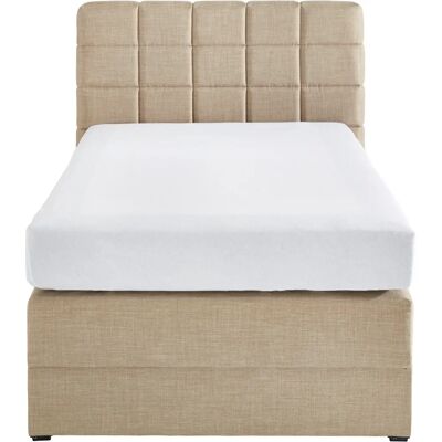 HAPO Beiges Boxspringbett - 100x200cm 7-Zonen-Matratze HAPO Beiges Boxspringbett - 100x200cm 7-Zonen-Matratze