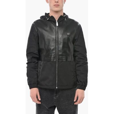 Philipp Plein Giacca con Cappuccio in Pelle/Nylon - Giacca Philipp Plein Giacca con Cappuccio in Pelle/Nylon - Giacca