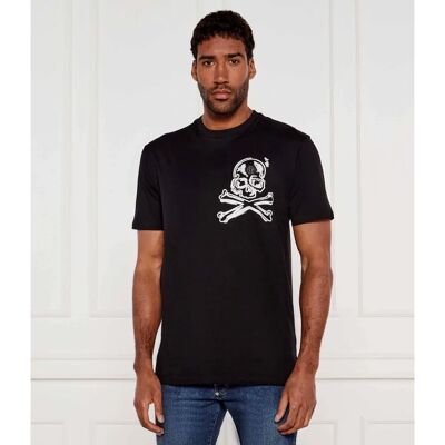 Philipp Plein - SS Skull & Bones Jersey - Czarny/Biały Philipp Plein - SS Skull & Bones Jersey - Czarny/Biały