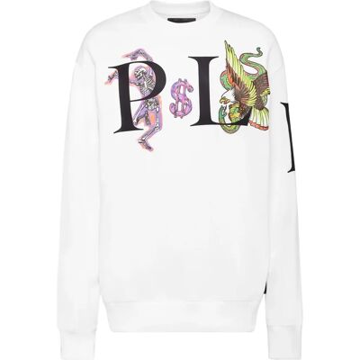 Philipp Plein Tattoo Wit Sweatshirt - Sweatshirt Philipp Plein Tattoo Wit Sweatshirt - Sweatshirt