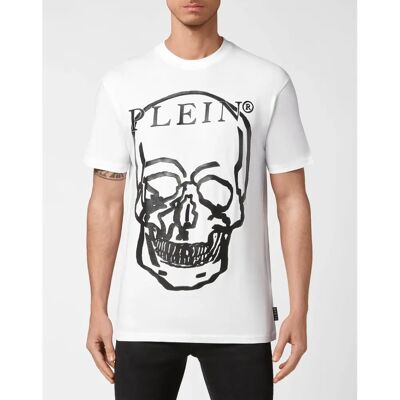 Philipp Plein T-Shirt Skull Und Plein Weiß Schwarz - T-Shirt Philipp Plein T-Shirt Skull Und Plein Weiß Schwarz - T-Shirt