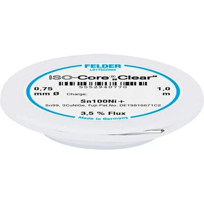 FELDER LÖTTECHNIK ISO-Core Clear Sn100Ni+ Fil de soudure sans plomb - Soudure - Publicité FELDER LÖTTECHNIK ISO-Core Clear Sn100Ni+ Fil de soudure sans plomb - Soudure - Publicité