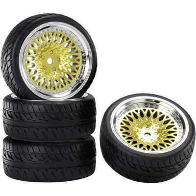 Reely Re-6702300 Gold 1:10 RC Car Wheels - Komplett Set Reely Re-6702300 Gold 1:10 RC Car Wheels - Komplett Set
