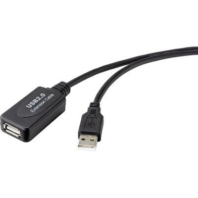 Renkforce RF-4535088 USB-kabel - 20m, USB 2.0, Sort Renkforce RF-4535088 USB-kabel - 20m, USB 2.0, Sort