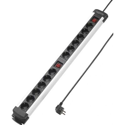 Sygonix SY-4538268 Steckdosenleiste mit Schalter - 12-fach - Schwarz, Silber Sygonix SY-4538268 Steckdosenleiste mit Schalter - 12-fach - Schwarz, Silber