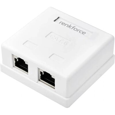 Renkforce Netzwerkkabel Adapter - Aufputzdose, 2 RJ45, Cat 6, Weiß Renkforce Netzwerkkabel Adapter - Aufputzdose, 2 RJ45, Cat 6, Weiß