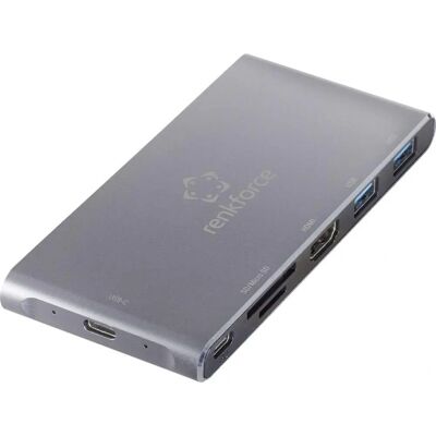 Renkforce RF-4599772 USB-C Docking Station - M.2 SSD, Kaartlezer, 100W Renkforce RF-4599772 USB-C Docking Station - M.2 SSD, Kaartlezer, 100W