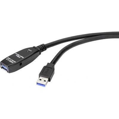 Renkforce RF-4598350 USB 3.2 Gen 1 20m USB A Zwart - USB verlengkabel Renkforce RF-4598350 USB 3.2 Gen 1 20m USB A Zwart - USB verlengkabel