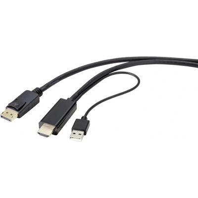 Renkforce RF-4600632 2m HDMI DisplayPort Adapterkabel Zwart - Videokabel Renkforce RF-4600632 2m HDMI DisplayPort Adapterkabel Zwart - Videokabel