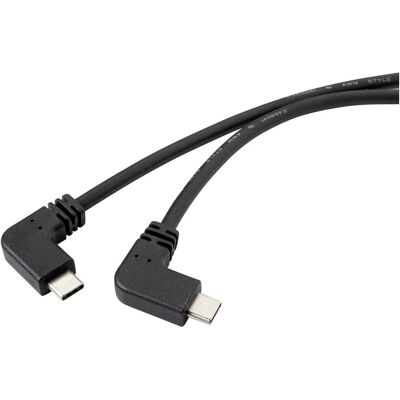Renkforce USB-kabel - USB 3.2 Gen2, USB-C, 1,20 m, Zwart, 90° links Renkforce USB-kabel - USB 3.2 Gen2, USB-C, 1,20 m, Zwart, 90° links