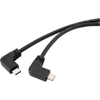 Renkforce USB-kabel - USB 3.2 Gen2, USB-C, 1,20 m, Zwart, 90° links Renkforce USB-kabel - USB 3.2 Gen2, USB-C, 1,20 m, Zwart, 90° links