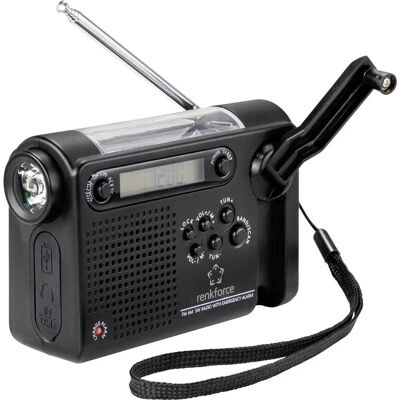 Renkforce RF-CR-200 Bærbar nødradio med solcellepanel og håndsving - Radio Renkforce RF-CR-200 Bærbar nødradio med solcellepanel og håndsving - Radio