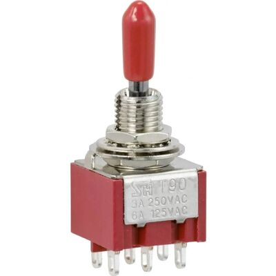 Interruptor Tru Components TC-9354000 - Rojo - 6 polos - Max 6A Interruptor Tru Components TC-9354000 - Rojo - 6 polos - Max 6A