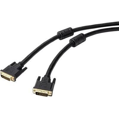 Renkforce RF-4695150 DVI-kabel - 20m, Sort, Dobbelt skærmet Renkforce RF-4695150 DVI-kabel - 20m, Sort, Dobbelt skærmet
