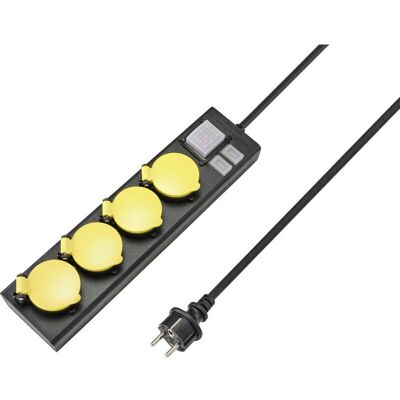 Sygonix RF-4737806 Mehrfachsteckdose - 4-fach mit USB, Schwarz, Gelb Sygonix RF-4737806 Mehrfachsteckdose - 4-fach mit USB, Schwarz, Gelb