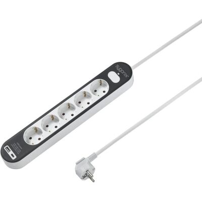 Sygonix förlängningssladd med strömbrytare - 5 uttag USB-C & USB-A Sygonix förlängningssladd med strömbrytare - 5 uttag USB-C & USB-A