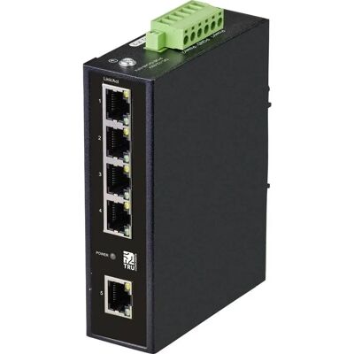 Tru Components Commutateur Ethernet Industriel - 5 Ports - Switch Réseau - Noir Tru Components Commutateur Ethernet Industriel - 5 Ports - Switch Réseau - Noir