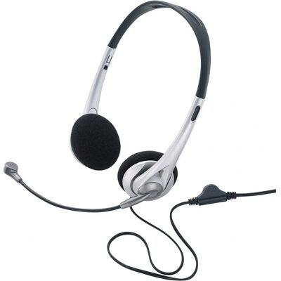 Renkforce Headset - Mikro-Kopfhörer - Stereo - Schwarz & Silber Renkforce Headset - Mikro-Kopfhörer - Stereo - Schwarz & Silber