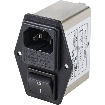 TRU Components TC-10101524 Strömfilter med IEC-kontakt - Brytare TRU Components TC-10101524 Strömfilter med IEC-kontakt - Brytare